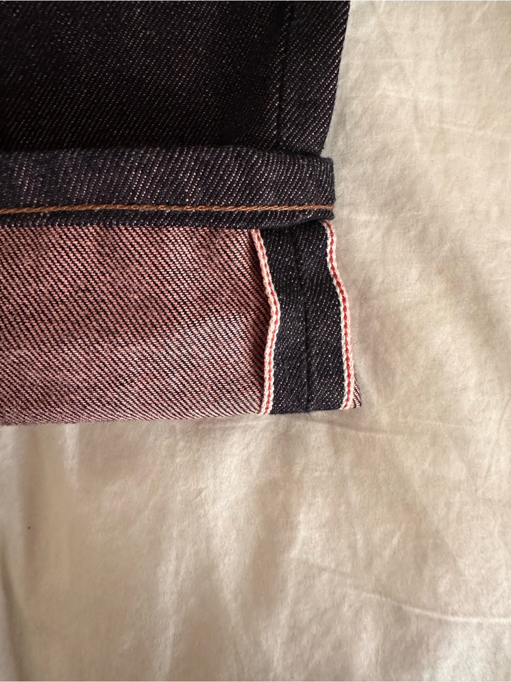 Naked and Famous Strawberry Milk 12.5 oz Japanese Selvage Denim Super Guy (30) - Picture 5 of 6